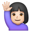 Woman Raising Hand: Light Skin Tone on Samsung