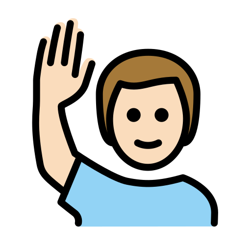 Man Raising Hand: Light Skin Tone on OpenMoji