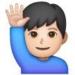 Man Raising Hand: Light Skin Tone on Samsung