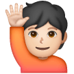 Happy Person Raising One Hand: Light Skin Tone on Samsung