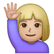 Woman Raising Hand: Medium-Light Skin Tone on Samsung