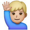 Man Raising Hand: Medium-Light Skin Tone on Samsung