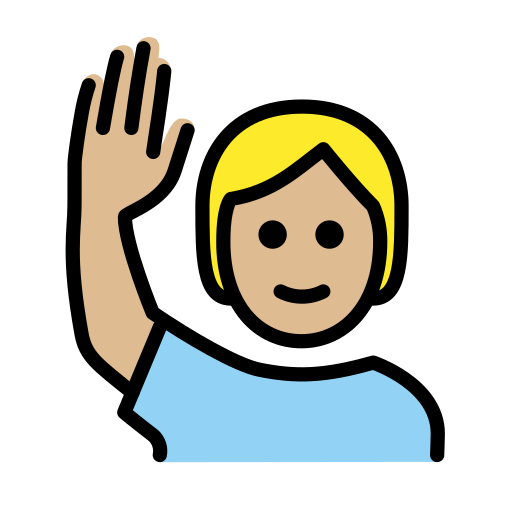 Happy Person Raising One Hand: Medium-Light Skin Tone on OpenMoji
