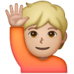Happy Person Raising One Hand: Medium-Light Skin Tone on Samsung