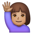 Woman Raising Hand: Medium Skin Tone on Samsung