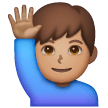 Man Raising Hand: Medium Skin Tone on Samsung