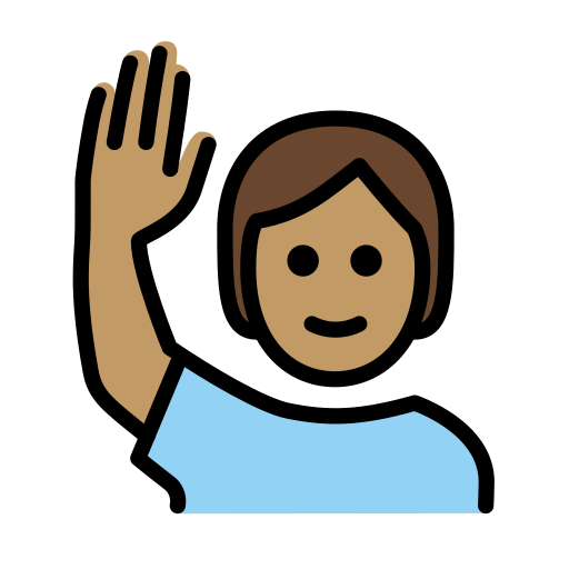 Happy Person Raising One Hand: Medium Skin Tone on OpenMoji