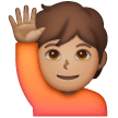 Happy Person Raising One Hand: Medium Skin Tone on Samsung