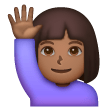 Woman Raising Hand: Medium-Dark Skin Tone on Samsung