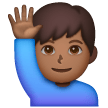 Man Raising Hand: Medium-Dark Skin Tone on Samsung
