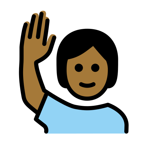 Happy Person Raising One Hand: Medium-Dark Skin Tone on OpenMoji