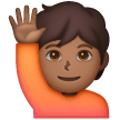 Happy Person Raising One Hand: Medium-Dark Skin Tone on Samsung