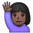 Woman Raising Hand: Dark Skin Tone on Samsung