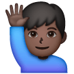 Man Raising Hand: Dark Skin Tone on Samsung