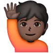 Happy Person Raising One Hand: Dark Skin Tone on Samsung