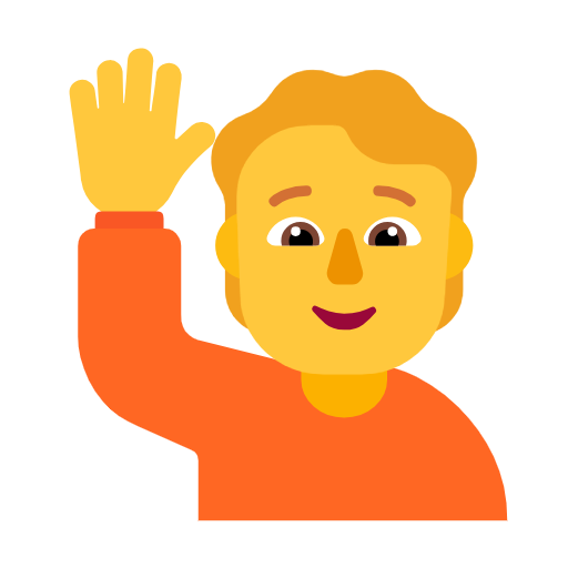Happy Person Raising One Hand on Microsoft Fluent
