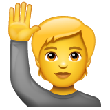 Happy Person Raising One Hand on WhatsApp
