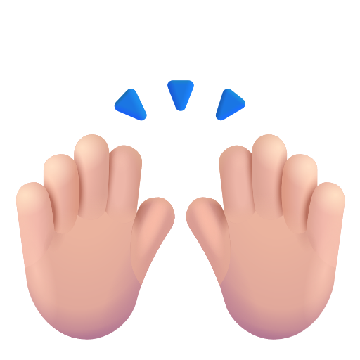 Person Raising Both Hands In Celebration: Light Skin Tone on Microsoft 3D
