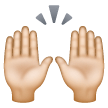 Person Raising Both Hands In Celebration: Light Skin Tone on Samsung