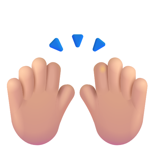 Person Raising Both Hands In Celebration: Medium-Light Skin Tone on Microsoft 3D
