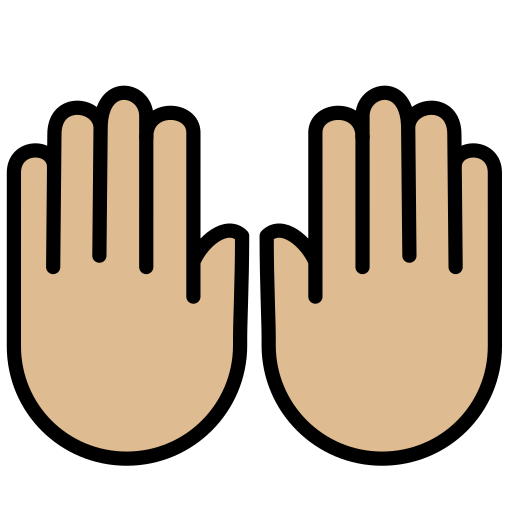 Person Raising Both Hands In Celebration: Medium-Light Skin Tone on OpenMoji
