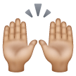 Person Raising Both Hands In Celebration: Medium-Light Skin Tone on Samsung