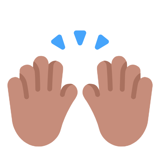 Person Raising Both Hands In Celebration: Medium Skin Tone on Microsoft Fluent