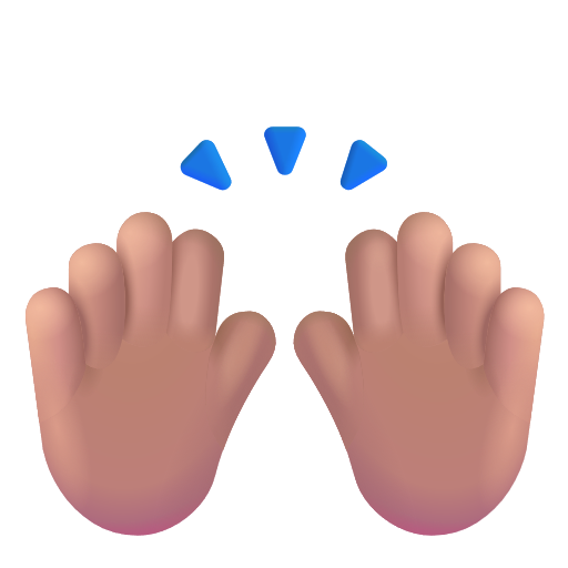 Person Raising Both Hands In Celebration: Medium Skin Tone on Microsoft 3D