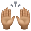 Person Raising Both Hands In Celebration: Medium Skin Tone on Samsung