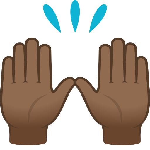Person Raising Both Hands In Celebration: Medium-Dark Skin Tone on JoyPixels
