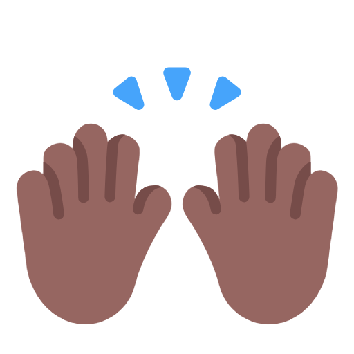 Person Raising Both Hands In Celebration: Medium-Dark Skin Tone on Microsoft Fluent