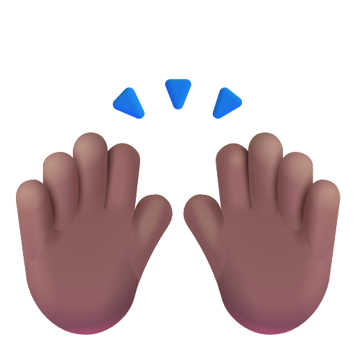 Person Raising Both Hands In Celebration: Medium-Dark Skin Tone on Microsoft 3D