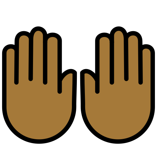 Person Raising Both Hands In Celebration: Medium-Dark Skin Tone on OpenMoji