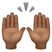 Person Raising Both Hands In Celebration: Medium-Dark Skin Tone on Samsung