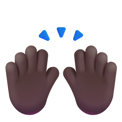 Person Raising Both Hands In Celebration: Dark Skin Tone on Microsoft 3D