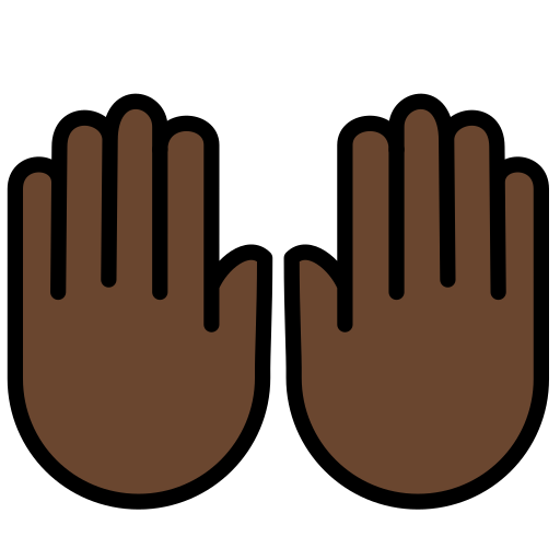 Person Raising Both Hands In Celebration: Dark Skin Tone on OpenMoji