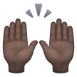 Person Raising Both Hands In Celebration: Dark Skin Tone on Samsung