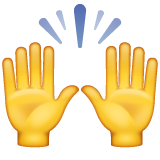 Person Raising Both Hands In Celebration on WhatsApp