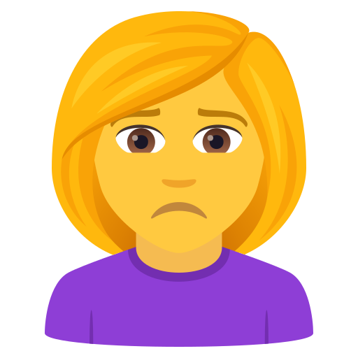 Woman Frowning on JoyPixels