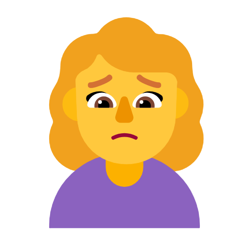 Woman Frowning on Microsoft Fluent