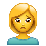Woman Frowning on WhatsApp