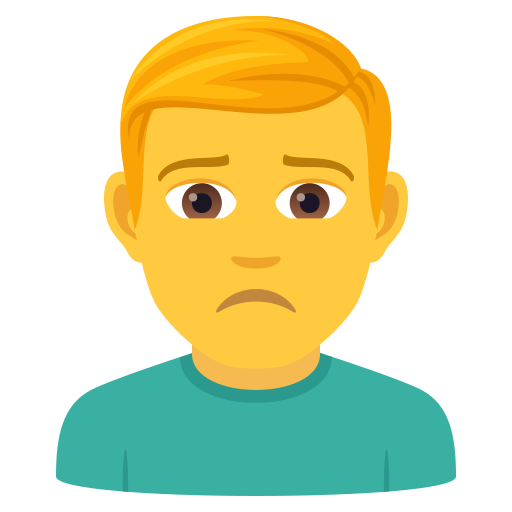 Man Frowning on JoyPixels