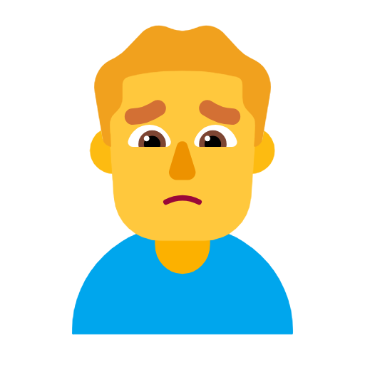 Man Frowning on Microsoft Fluent