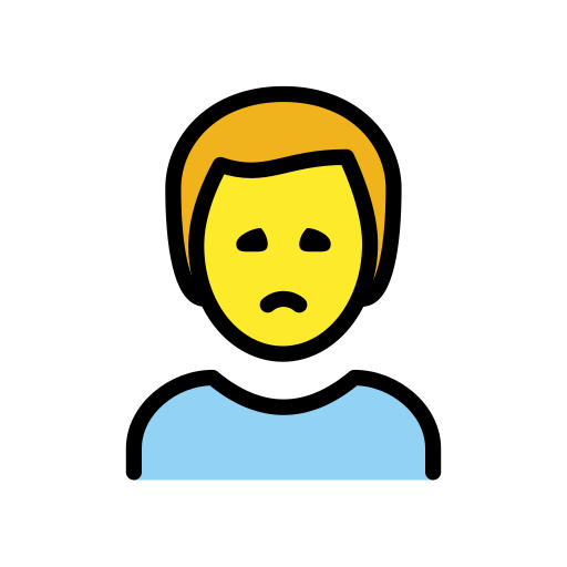 Man Frowning on OpenMoji