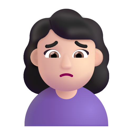 Woman Frowning: Light Skin Tone on Microsoft 3D