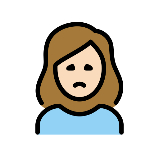 Woman Frowning: Light Skin Tone on OpenMoji