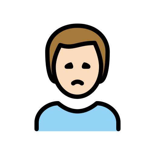 Man Frowning: Light Skin Tone on OpenMoji