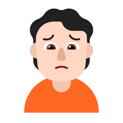 Person Frowning: Light Skin Tone on Microsoft Fluent