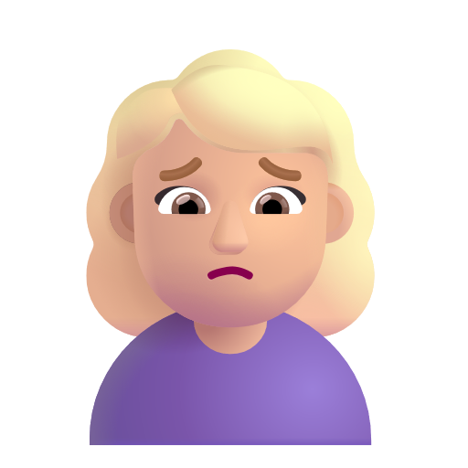 Woman Frowning: Medium-Light Skin Tone on Microsoft 3D