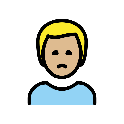 Man Frowning: Medium-Light Skin Tone on OpenMoji